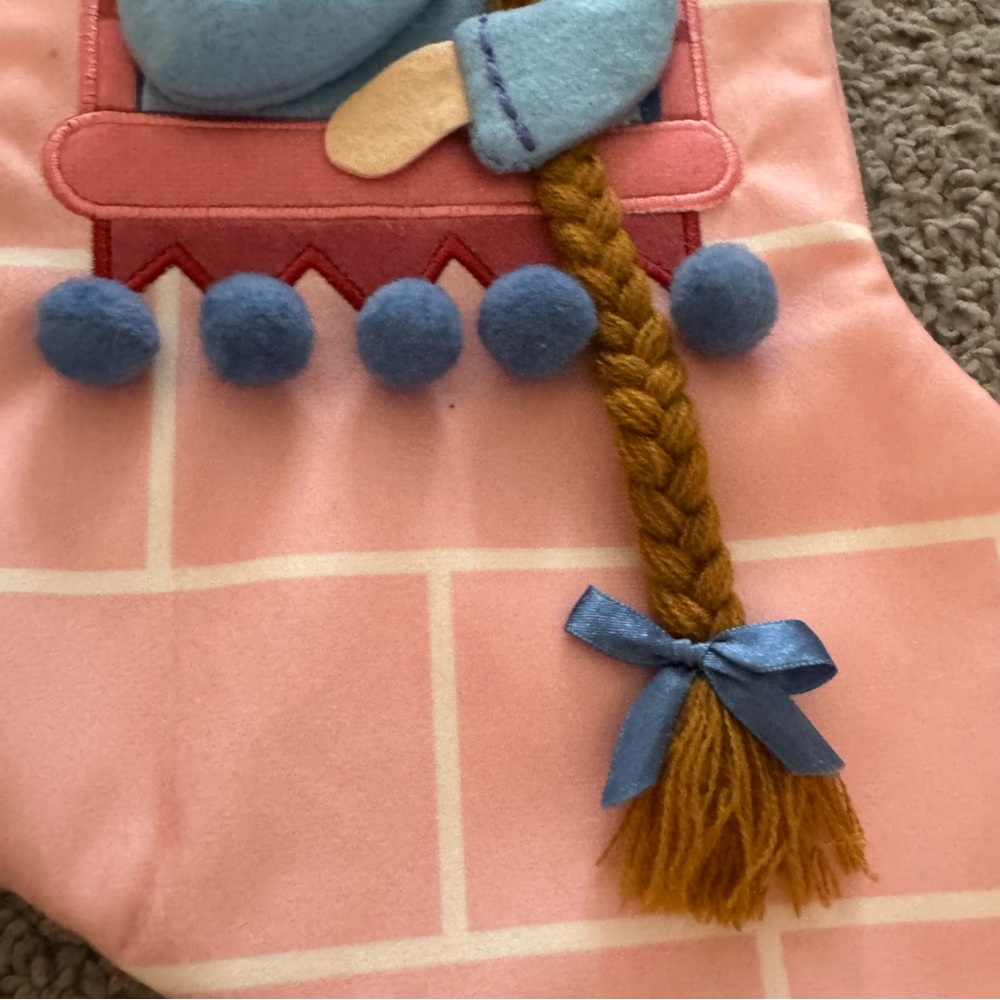 St Nicholas Appliqué Embroidered Girls Christmas Stocking Princess Rapunzel NWT - Picture 4 of 7